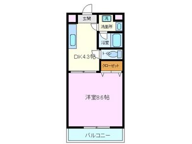 LAFLEUR(1DK/3階)の間取り写真
