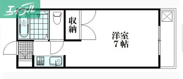 レインボーズA(ワンルーム/1階)の間取り写真