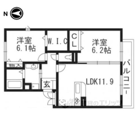 セジュール石山(2LDK/3階)の間取り写真