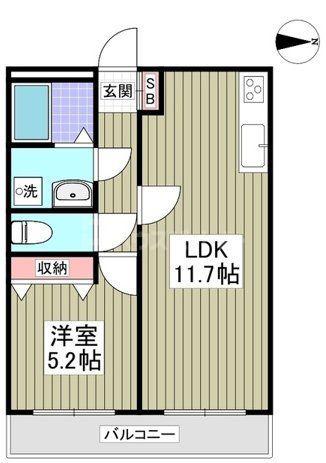 リブレス金町東水元 旧 第六竹石マンション(1LDK/3階)の間取り写真