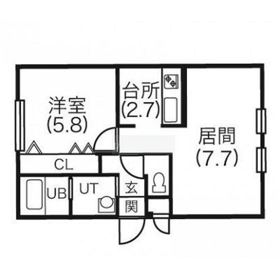 ペラッツィ松陰(1LDK/1階)の間取り写真