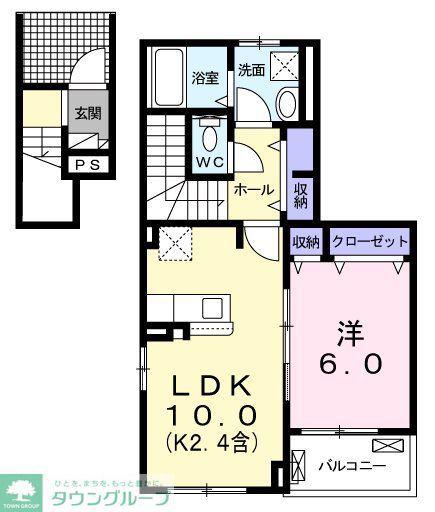 フォルトゥーナ(1LDK/2階)の間取り写真