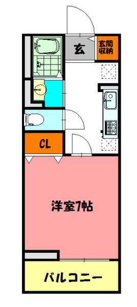 ムックームンク アカシ(1K/2階)の間取り写真
