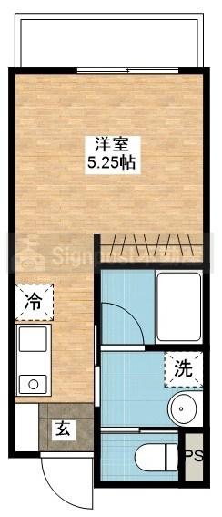 SIGNPOST弥生II(ワンルーム/1階)の間取り写真