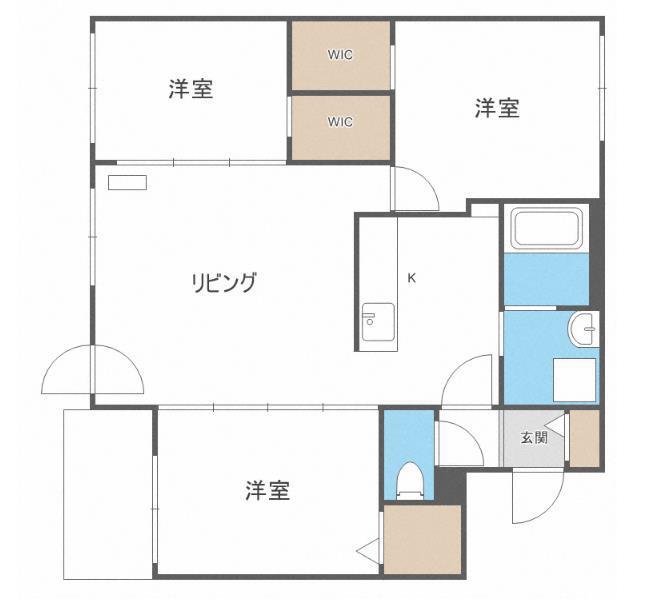 TONY VILLAGE KYOEI(3LDK/1階)の間取り写真