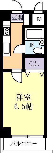 サリースマイル(1K/4階)の間取り写真