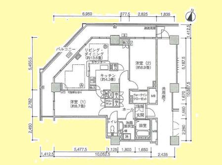 Jタワー西大井イーストタワー(2LDK/6階)の間取り写真