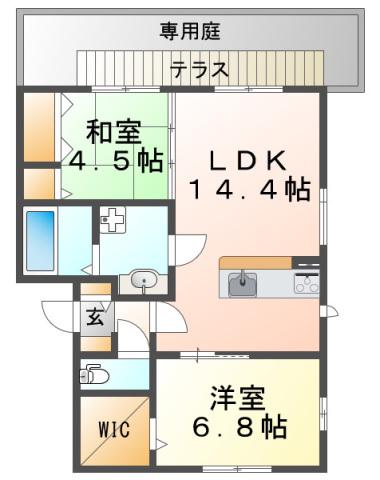 LALUCEYAMATE(2LDK/1階)の間取り写真
