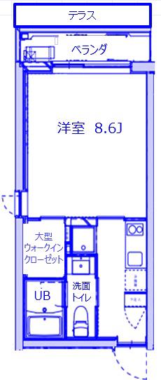 AXIS土呂(1K/1階)の間取り写真