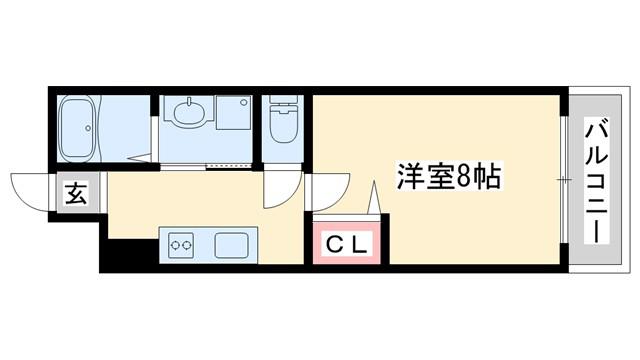 メゾン エトワール(1K/2階)の間取り写真