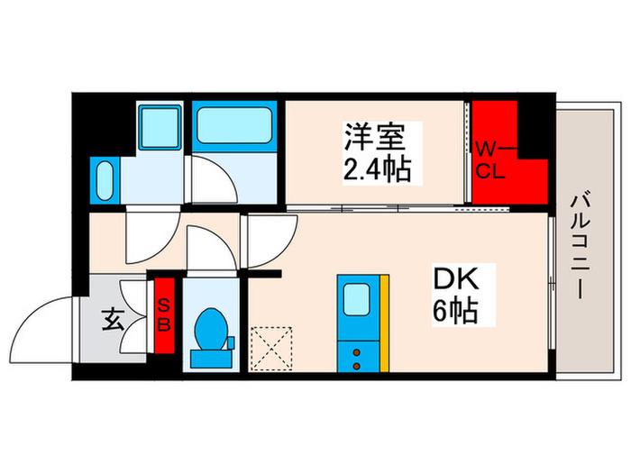 BPRレジデンス田端(1DK/10階)の間取り写真