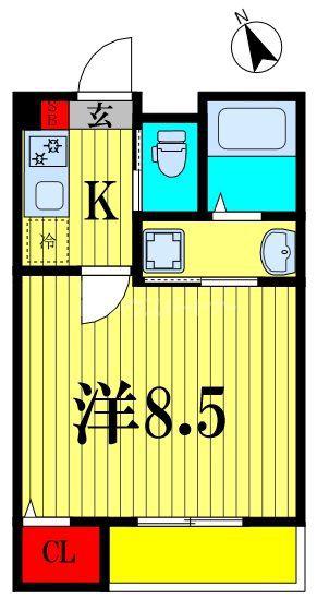 NEXUS I(1K/3階)の間取り写真