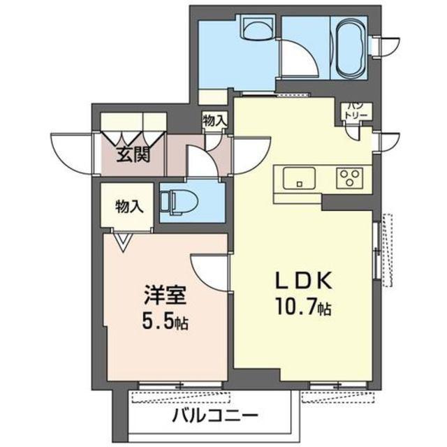 メルベイユ(1LDK/1階)の間取り写真