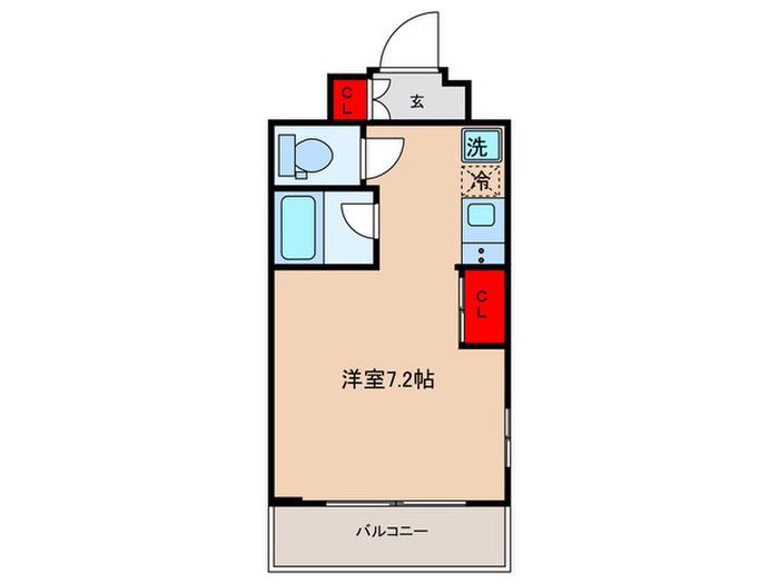 アレージュマン日本橋人形町(ワンルーム/8階)の間取り写真