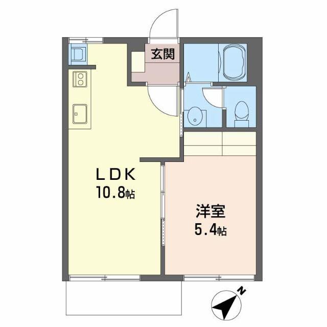 フレグランスのぞみ A(1LDK/1階)の間取り写真