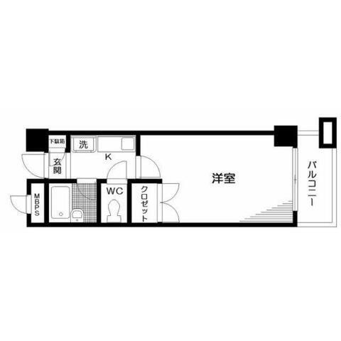日神パレステージ玉川上水(1K/6階)の間取り写真