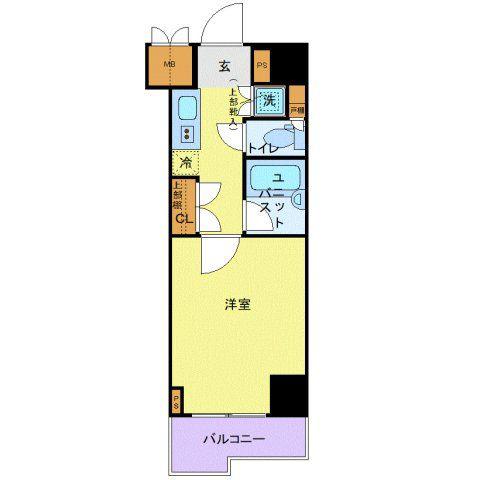 ルーブル南麻布(1K/7階)の間取り写真