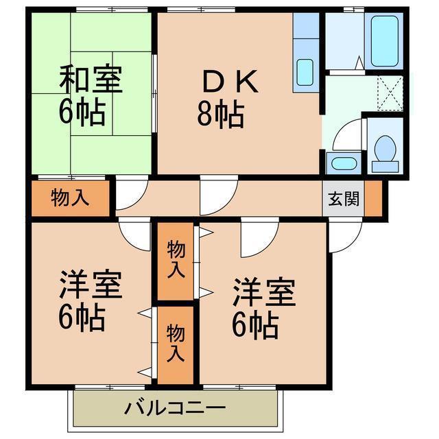 サンガーデンスター(3DK/1階)の間取り写真