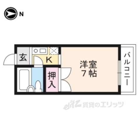 VERVEKYOTO(1K/2階)の間取り写真