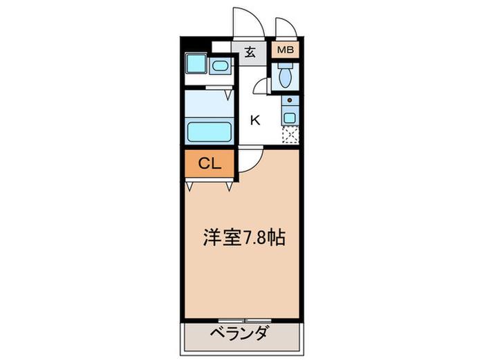 すまいる川名(1K/5階)の間取り写真