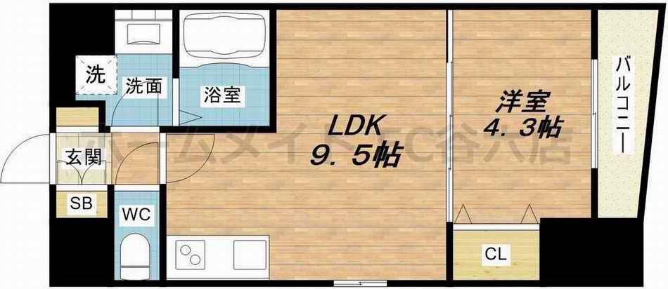 シェリロ神山(1LDK/3階)の間取り写真