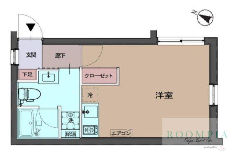 CREAL渋谷笹塚(ワンルーム/1階)の間取り写真