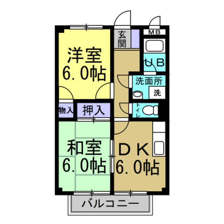 SURPLUS MAKI III(2DK/2階)の間取り写真