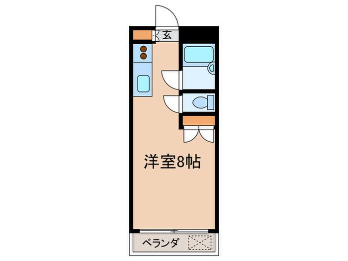自由が丘オークヒル(ワンルーム/2階)の間取り写真