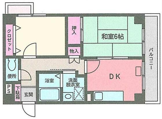 プランドールマンション(2DK/3階)の間取り写真
