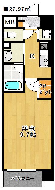 メルシー(1K/2階)の間取り写真