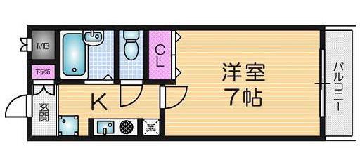 STARRY HILL(1K/2階)の間取り写真