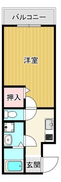 フジパレス浜寺ノース3番館(1K/2階)の間取り写真