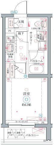 クレヴィスタ井荻(1K/3階)の間取り写真