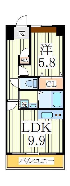 ELLE GARDEN 柏の葉(1LDK/3階)の間取り写真