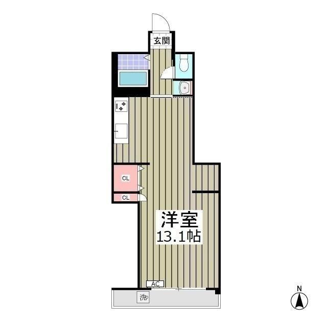 三田向原コーポ(ワンルーム/3階)の間取り写真