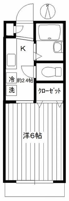 早稲田ウエスト(1K/1階)の間取り写真