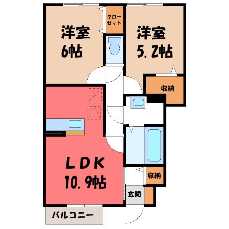 グリーンプラザ(2LDK/1階)の間取り写真