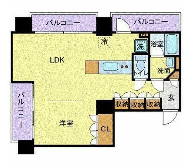 フロリス オーランティウム3(1LDK/3階)の間取り写真