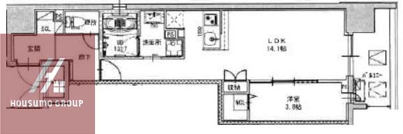PARK LANE KUJO(1LDK/10階)の間取り写真