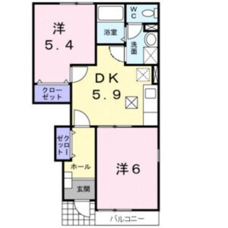 LOGEMENT S II(2LDK/1階)の間取り写真
