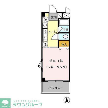 秋津中央ビル(1K/3階)の間取り写真