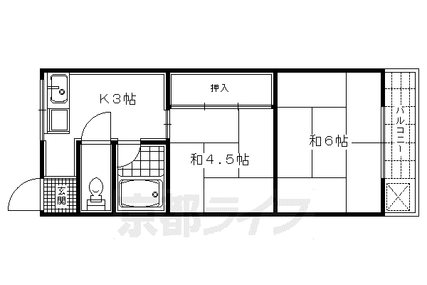 シャトル沢田(2K/3階)の間取り写真