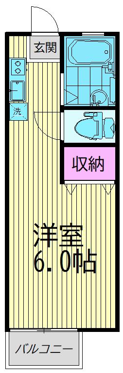 パークハイツ(ワンルーム/2階)の間取り写真