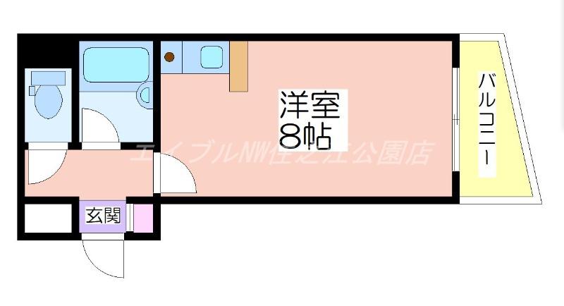 シャトレーヌ北島(ワンルーム/3階)の間取り写真