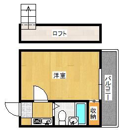 桜井第5マンション(1K/2階)の間取り写真