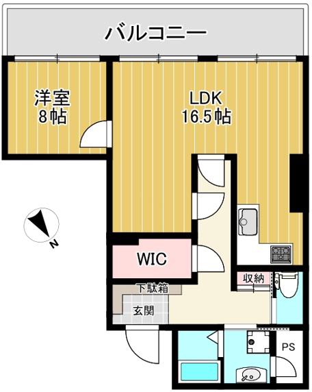 三河台ハイツ(1SLDK/5階)の間取り写真