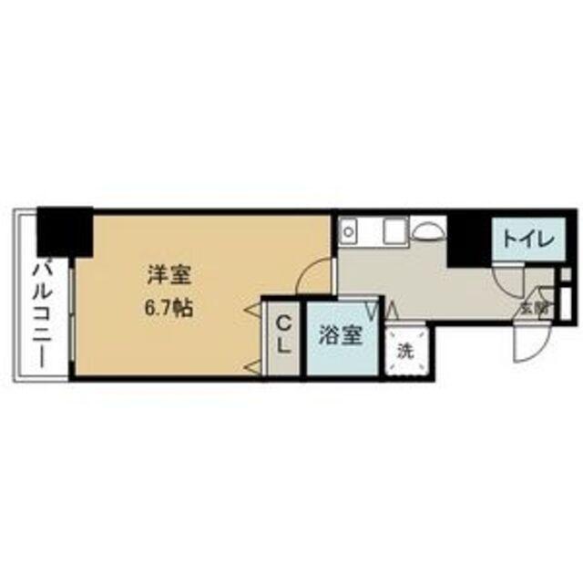 ライジングコート名古屋駅南(1K/9階)の間取り写真