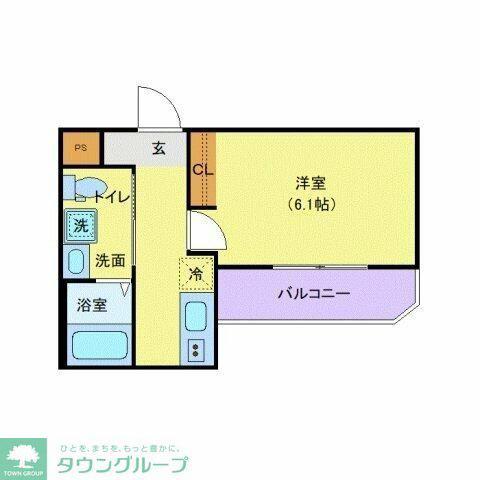 DELIGHT TOWN(1K/1階)の間取り写真