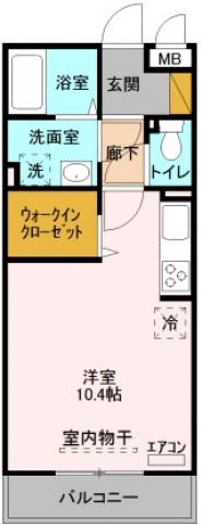 PRENDRE(ワンルーム/3階)の間取り写真