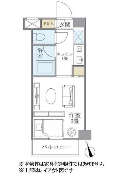 ブランシェ高輪(1K/1階)の間取り写真
